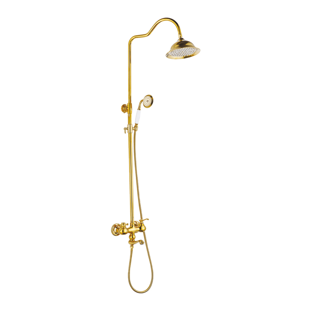 Roza Gold Banyo Bataryası ve Yağmur Duş Seti